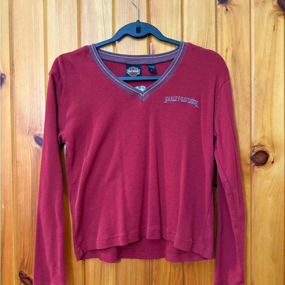 Harley-Davidson Burgundy Long Sleeve Tee